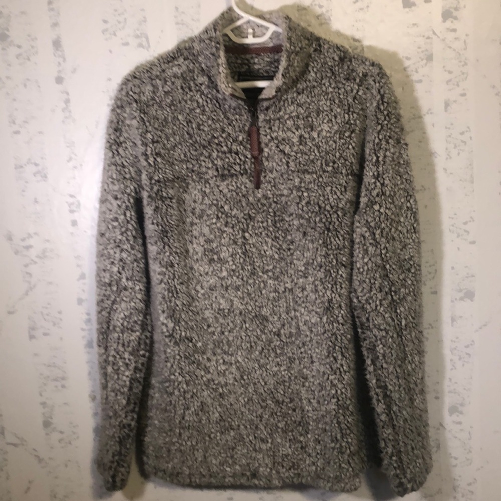 True Grit Sherpa Fleece Zip Pullover Frosted Sz S